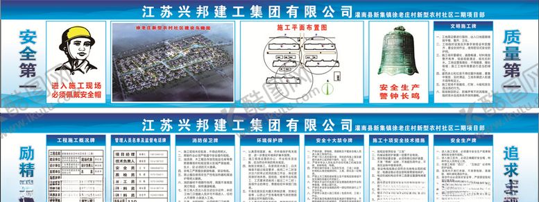 编号：97018410170029275338【酷图网】源文件下载-工地广告九牌一图安全公示