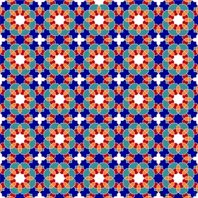 蓝红几何图案背景纹理