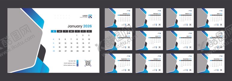 编号：46688910050940326742【酷图网】源文件下载-2026台历模板