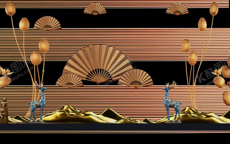 编号：54863210291656506808【酷图网】源文件下载-新中式背景装饰画