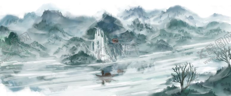 编号：14529307051959192375【酷图网】源文件下载-中式山水画