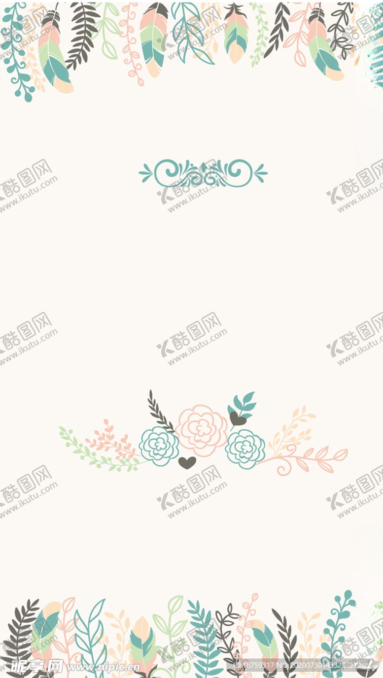 编号：84579010121440349505【酷图网】源文件下载-少女花环花纹简约清新背景