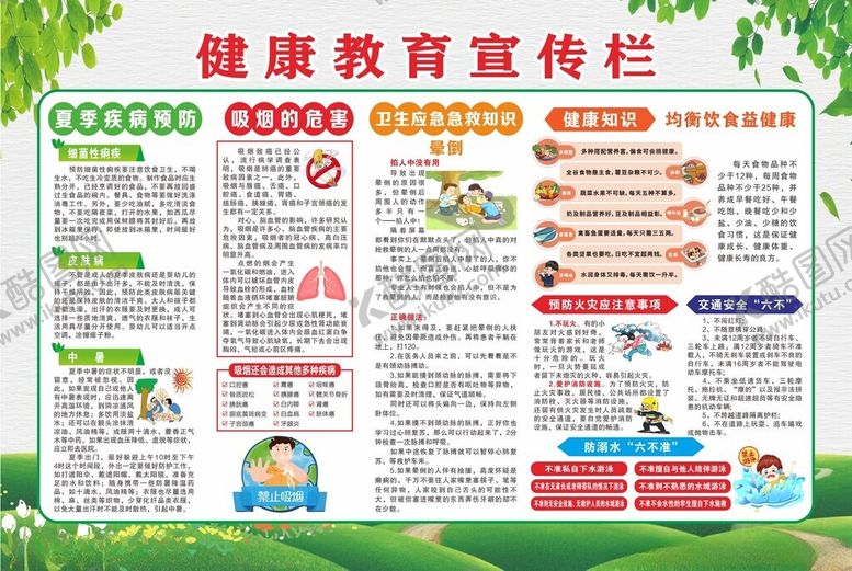 编号：33164009200332541612【酷图网】源文件下载-健康教育宣传栏展示