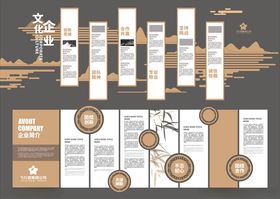 企业文化展厅立面简介历程文化墙