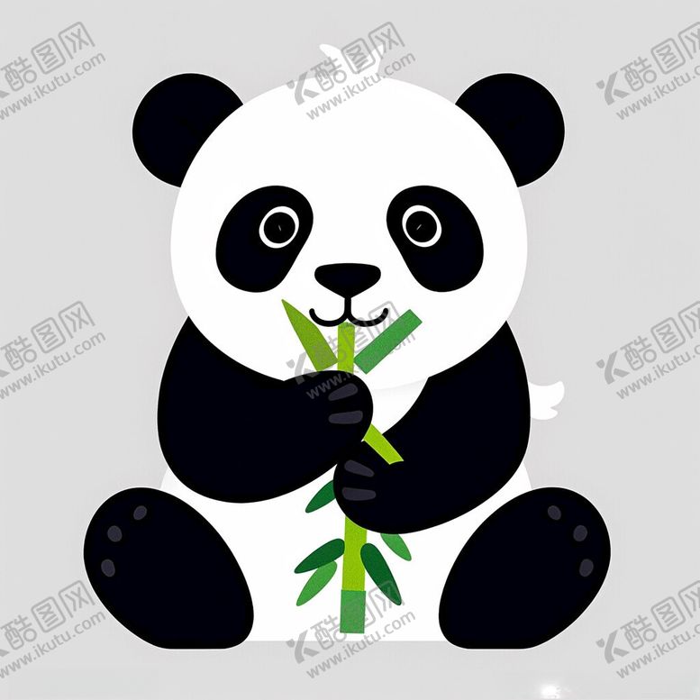 编号：46723002041706019922【酷图网】源文件下载-熊猫吃竹子
