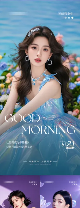 美业早安日签朋友圈海报系列
