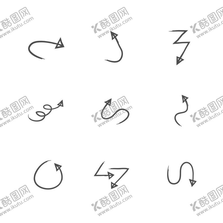 编号：10742309222325545342【酷图网】源文件下载-手绘箭头