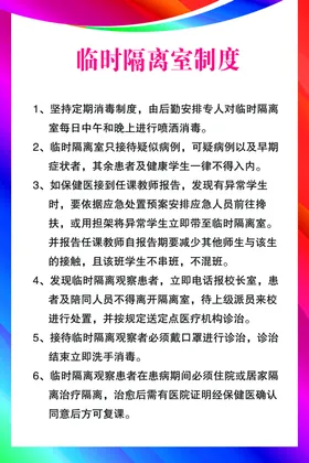 隔离室制度海报