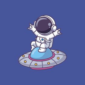 可爱宇航员卡通矢量儿童插画外星人学校星星