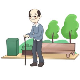 老人素材关爱父母重阳节插画