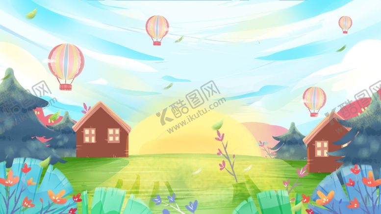 编号：99873407020500016149【酷图网】源文件下载-卡通海洋沙滩天空海岛背景