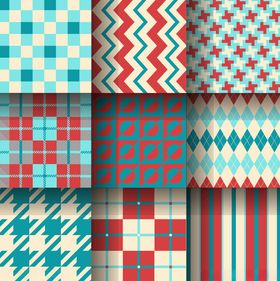多彩几何图案无缝背景集合
