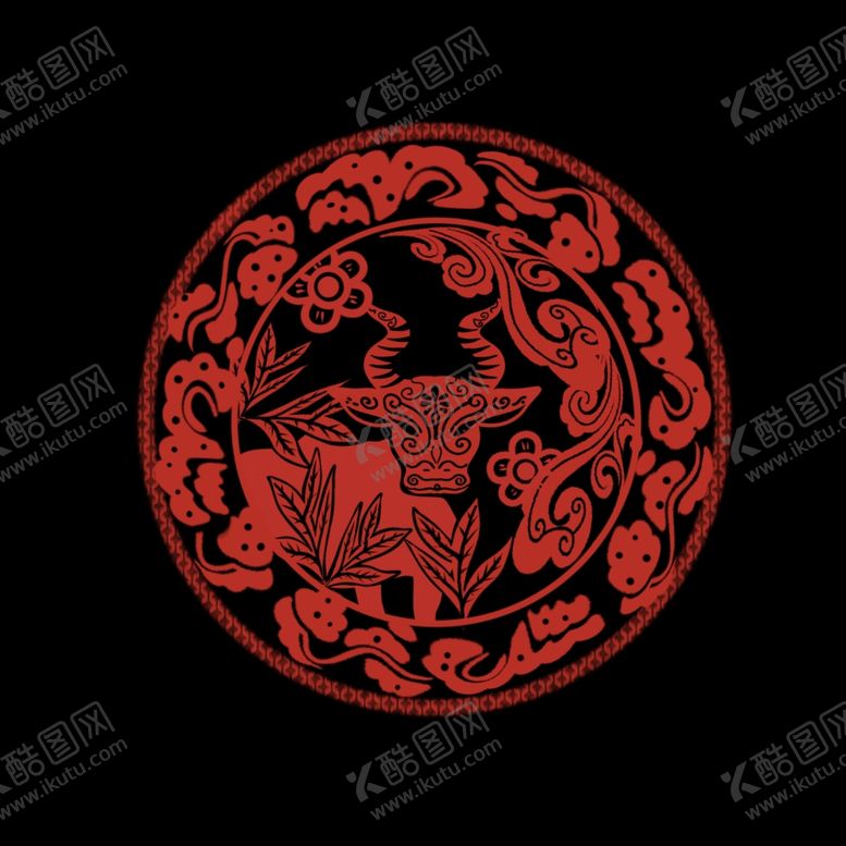 编号：86118810041849416449【酷图网】源文件下载-牛年剪纸插画