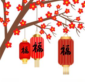 中国传统方形灯笼