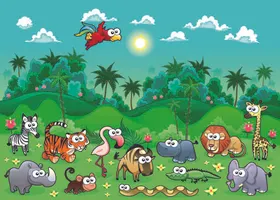 卡通风景漫画四季图手绘童话世界