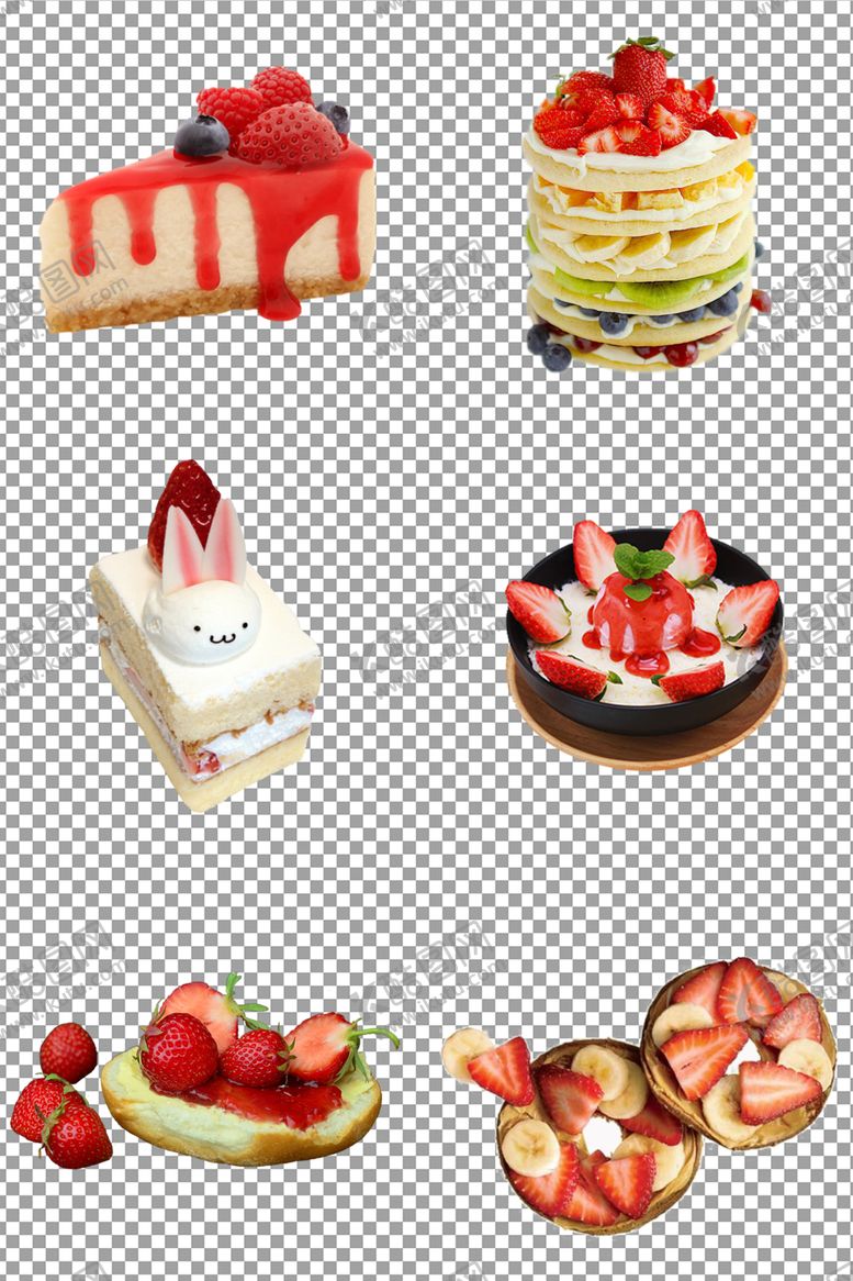 编号：93443109290832546472【酷图网】源文件下载-甜点草莓蛋糕