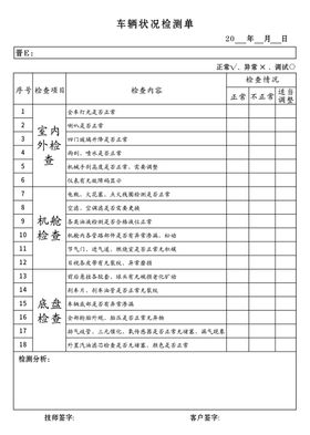 车辆检测单