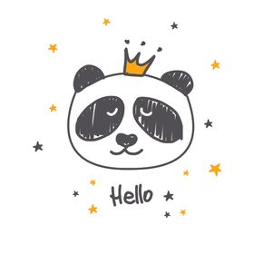 熊猫可爱印花手绘