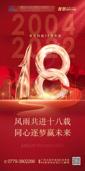 汽车18周年庆海报