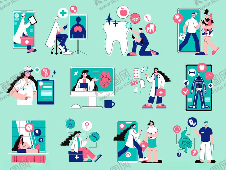 编号：51313804051624242089【酷图网】源文件下载-医疗场景中的多样医护活动