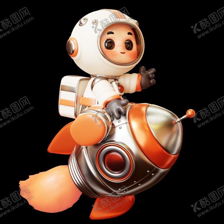 编号：42718801190455131908【酷图网】源文件下载-3D卡通宇航员