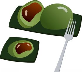 手绘青团插画图片