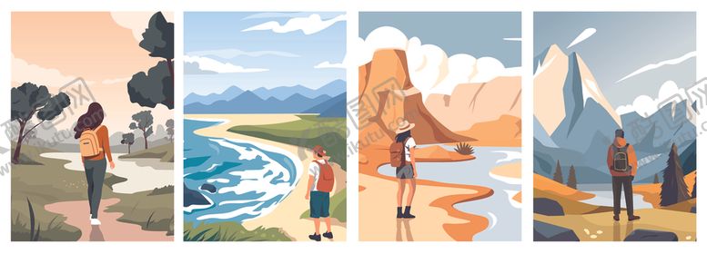 编号：32247810210719492111【酷图网】源文件下载-户外露营插画