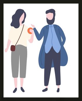 手绘情侣恋人爱男女卡通