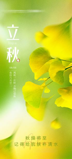 地产美业立秋节气海报