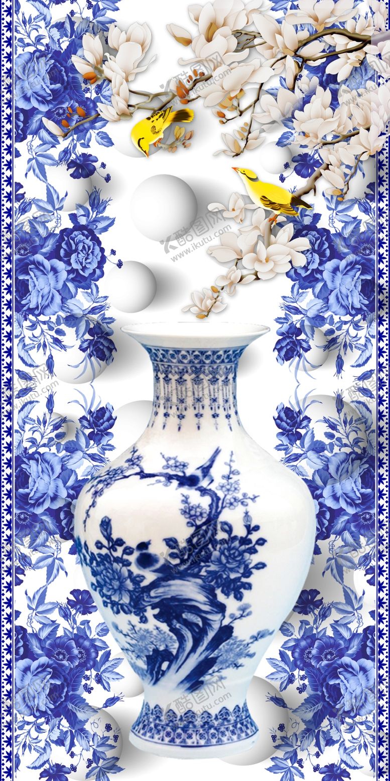 编号：61984206152217337612【酷图网】源文件下载-青花瓷装饰画