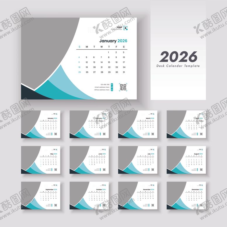 编号：64837709211655205479【酷图网】源文件下载-2026台历模板