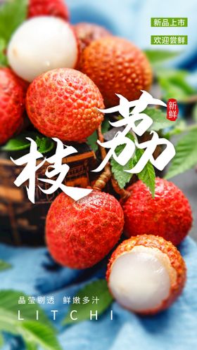 夏季荔枝水果活动宣传海报素材