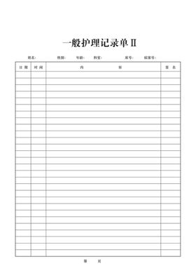 重症医学科护理记录单