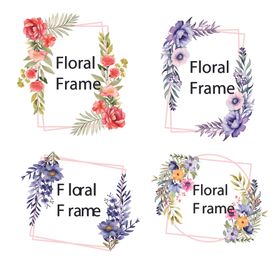 水彩花卉边框