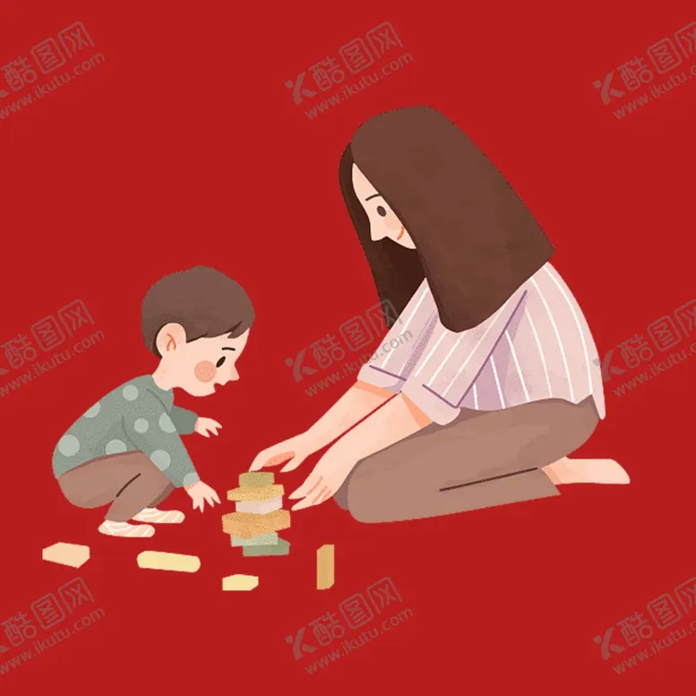 编号：18465702191557068464【酷图网】源文件下载-手绘亲子人物