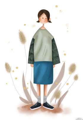 卡通人物插画扁平女孩