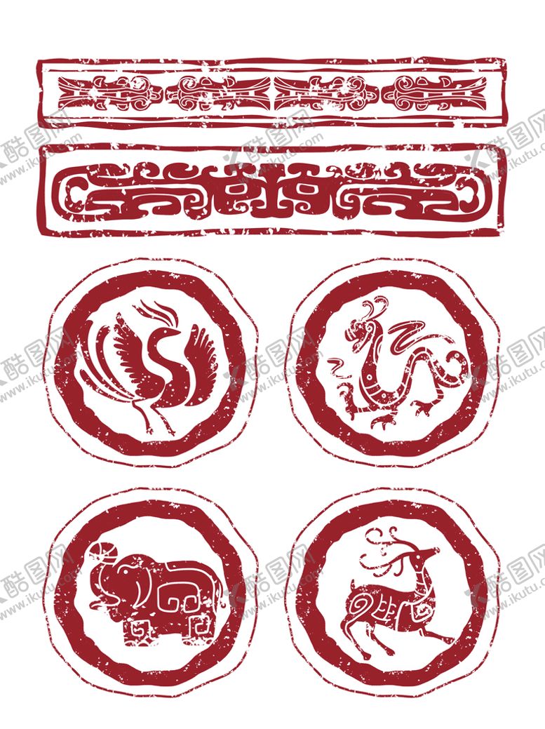 编号：97530809161039332596【酷图网】源文件下载-春秋战国时期青铜器中式纹样朱雀
