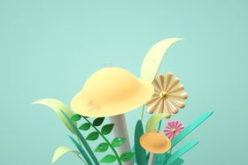 花朵C4D清新3D背景