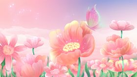 梦幻粉色花卉背景