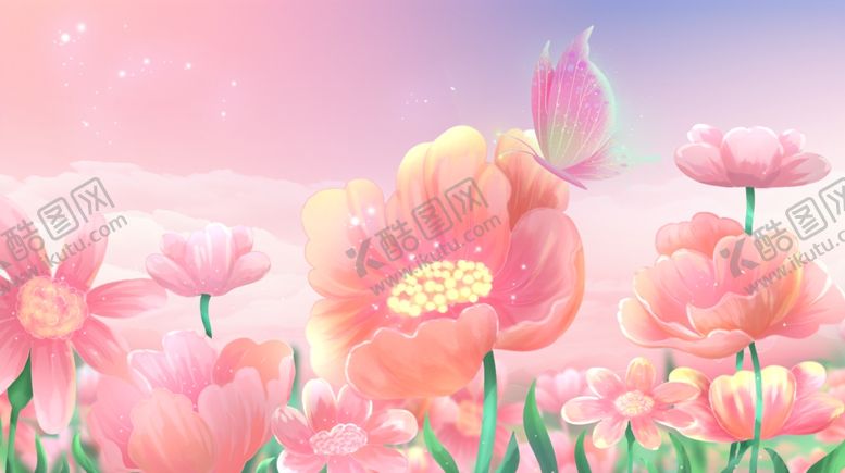 编号：17943205060334305761【酷图网】源文件下载-梦幻粉色花卉背景