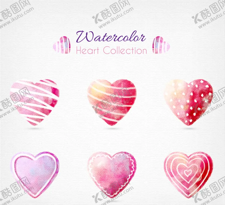编号：85415709130048128686【酷图网】源文件下载-水彩爱心矢量素材