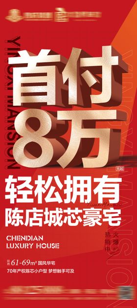 地产首付8万大字报展架