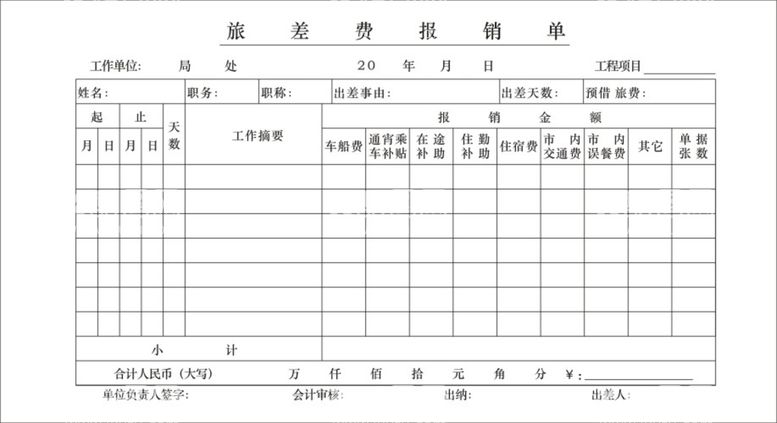 编号：87616912200559481862【酷图网】源文件下载-差旅报销单