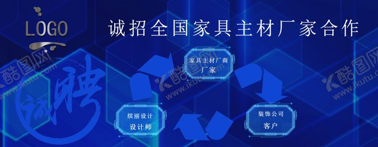 编号：19614310271830128305【酷图网】源文件下载-科技酷炫公司合作流程海报