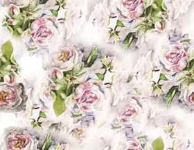 手绘花数码印大牌油画玫瑰