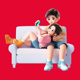 手绘情侣恋人爱男女卡通