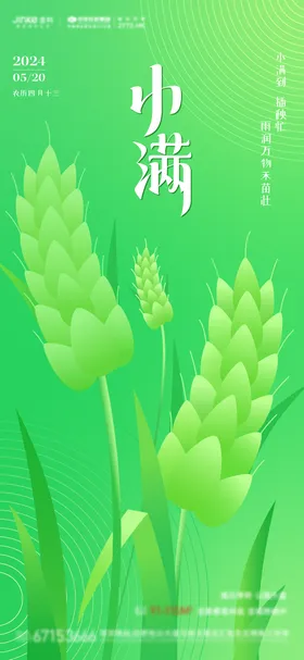 小满节气海报简约地产二十四