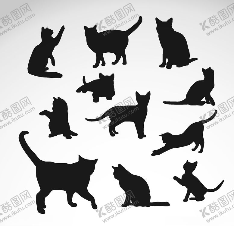 编号：55896207021653237878【酷图网】源文件下载-猫剪影