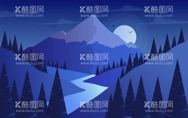 编号：46927309241403442970【酷图网】源文件下载- 矢量山峦背景 