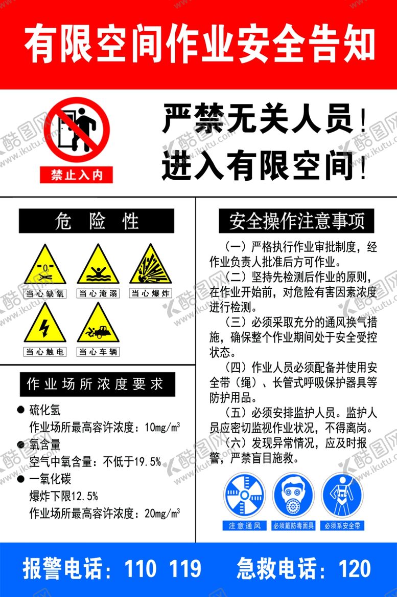编号：57977710131820456160【酷图网】源文件下载-有限空间安全告知